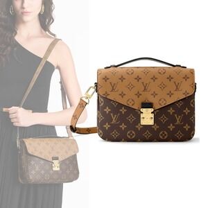 Louis Vuitton Pochette Métis Satchel Strap Monogram Reverse Brown Leather Canvas
